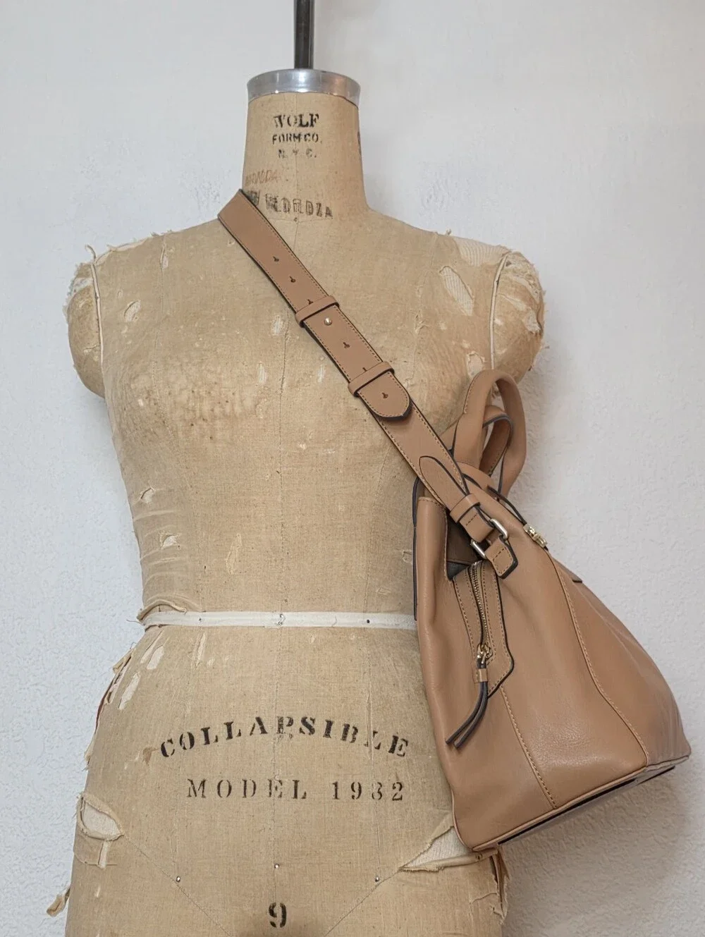RADLEY LONDON Tan Leather Baylis Zip Top Multiway Shoulder Bag